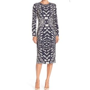 Maggy London Tye Dye Midi Sheath Dress